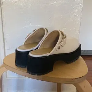 [Margesherwood] / ☆ 70's CLOGS / ivory plain Marge Sherwood | Shoes | Marge Sherwood White 7s Clogs 39